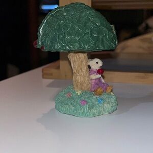 Bunny family treehouse figurine - Spring decor